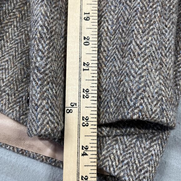 Harris Tweed Blazer Mens 44 Short Brown Herringbone Wool Hand Woven Scotland - Picture 13 of 16
